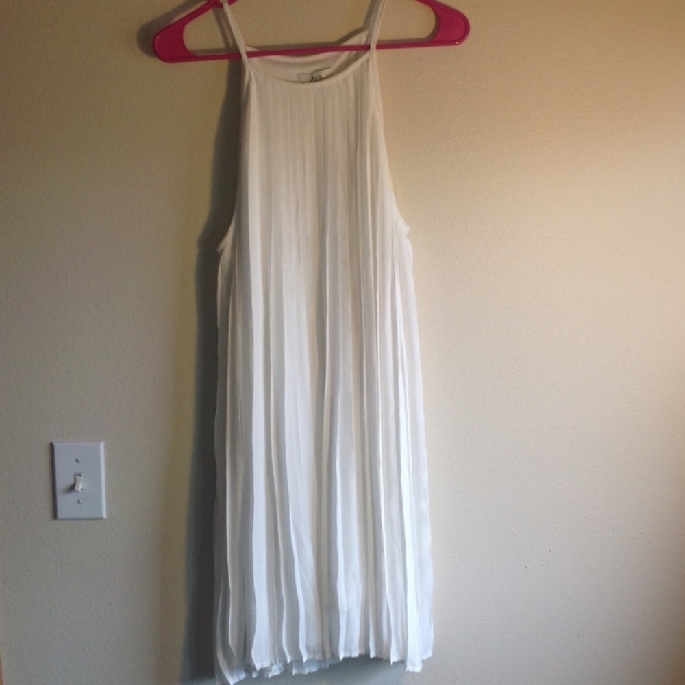 White Pleated Cocktail Dress